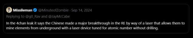 Chinese mining laser reverse engineered from alien technology.png