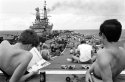 Falklands Beach party on HMS HERMES on her way home from Falklands .jpg