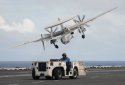 E-2C Hawkeye AEWC aircraft of VAW-113 whipping off  CARL VINSON in the Pacific Feb 9 - 2.jpg
