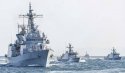 South Korean destroyer flanked by two missile boats and a patrol boat .jpg