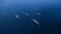 USS Ronald Reagan (CVN 76), USS Theodore Roosevelt (CVN 71) and USS Nimitz (CVN 68) .jpg