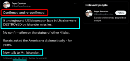 Confirmed and re-confirmed - 9 underground US bioweapon labs in Ukraine were DESTROYED by Iska...png Confirmed and re-confirmed - 9 underground US bioweapon labs in Ukraine were DESTROYED by Iska...png