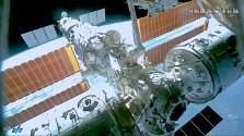 China space station - Chen Dong on robotic arm 1.jpg